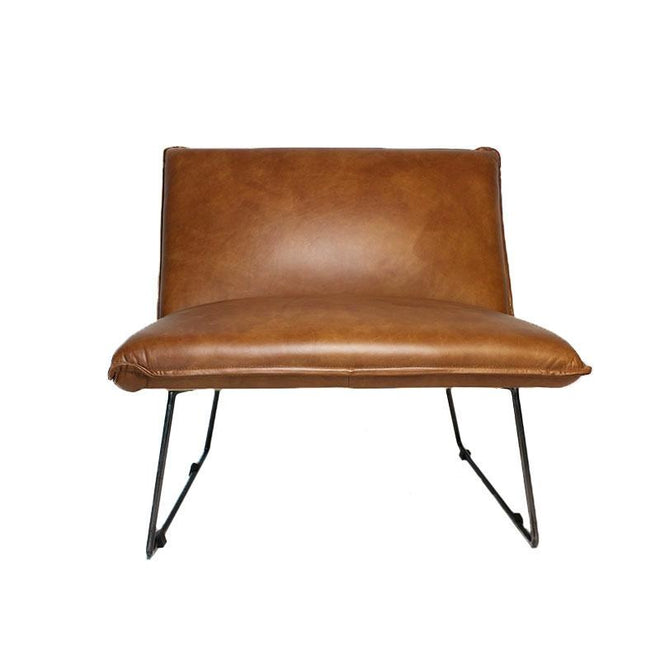 Industriële fauteuil Yasmin cognac | 100 leer
