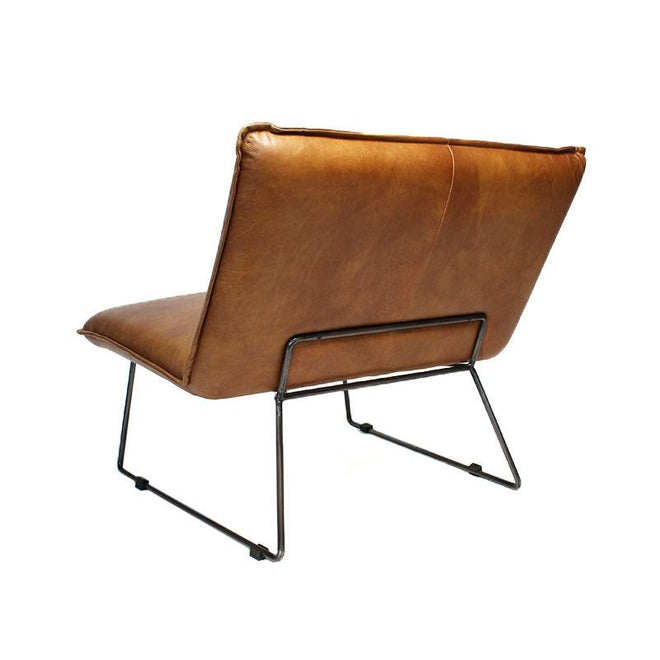 Industriële fauteuil Yasmin cognac | 100 leer